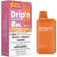DRIP'N 16K Disposable Vape – Raspberry Peach Mango