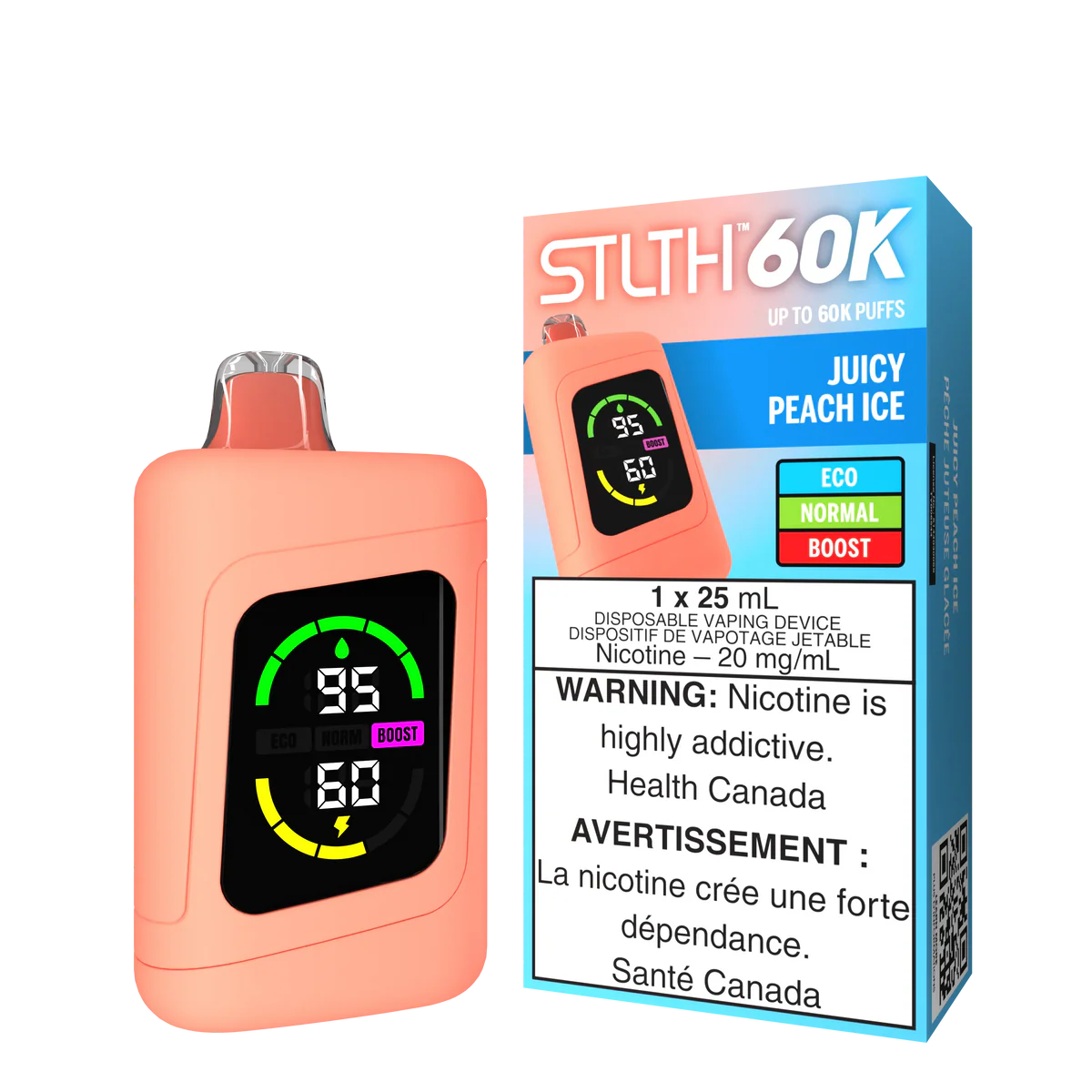 STLTH 60K JUICY PEACH ICE DISPOSABLE VAPE (60000 PUFFS)