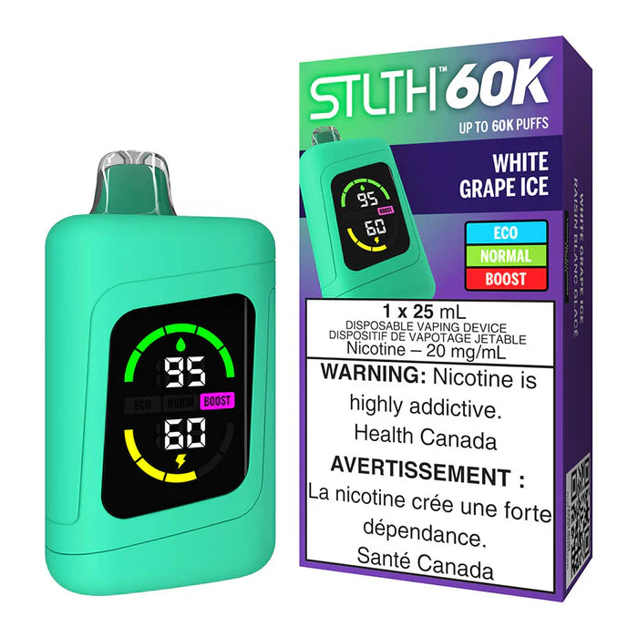 STLTH 60K WHITE GRAPE ICE DISPOSABLE VAPE (60000 PUFFS)