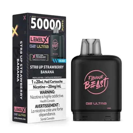 Flavour Beast Level X G2 Ultra 50K Puffs | STR8 UP Strawberry Banana