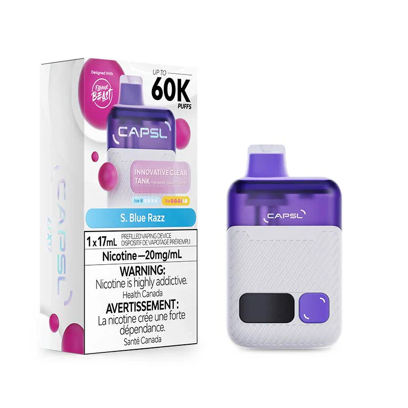 Capsl 60k Puffs by Flavour Beast - S. Blue Razz | 20mg/ml
