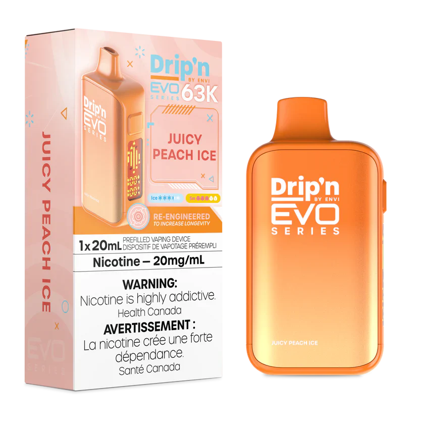 Drip'n Evo Juicy Peach Ice | 63,000 Puffs