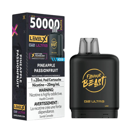 Flavour Beast Level X G2 Ultra 50K Puffs | Pineapple Passionfruit Iced