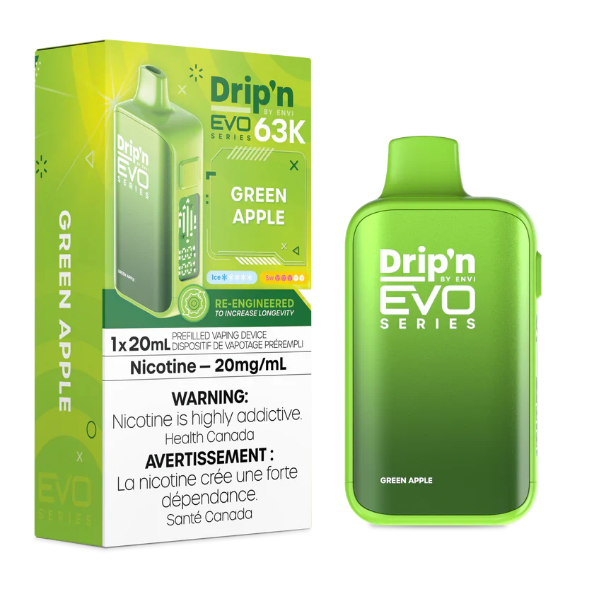 Drip'n Evo Green Apple | 63,000 Puffs