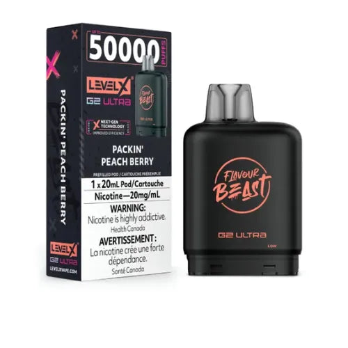 Flavour Beast Level X G2 Ultra 50K Puffs | Packin' Peach Berry