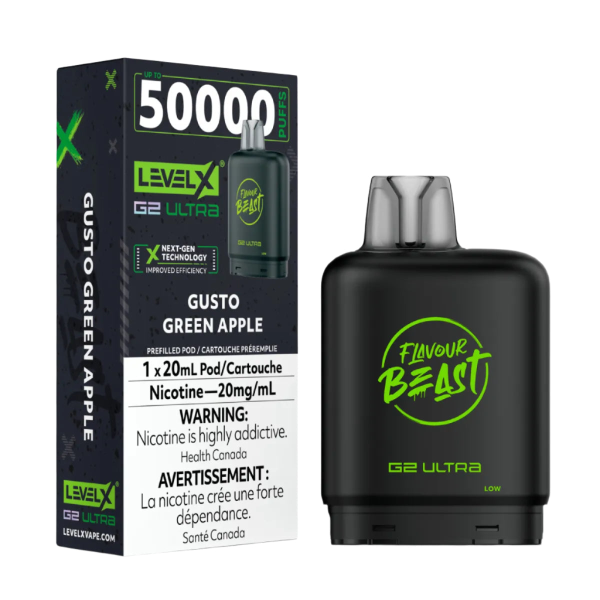 Level x g2 ultra 50k gusto green apple
