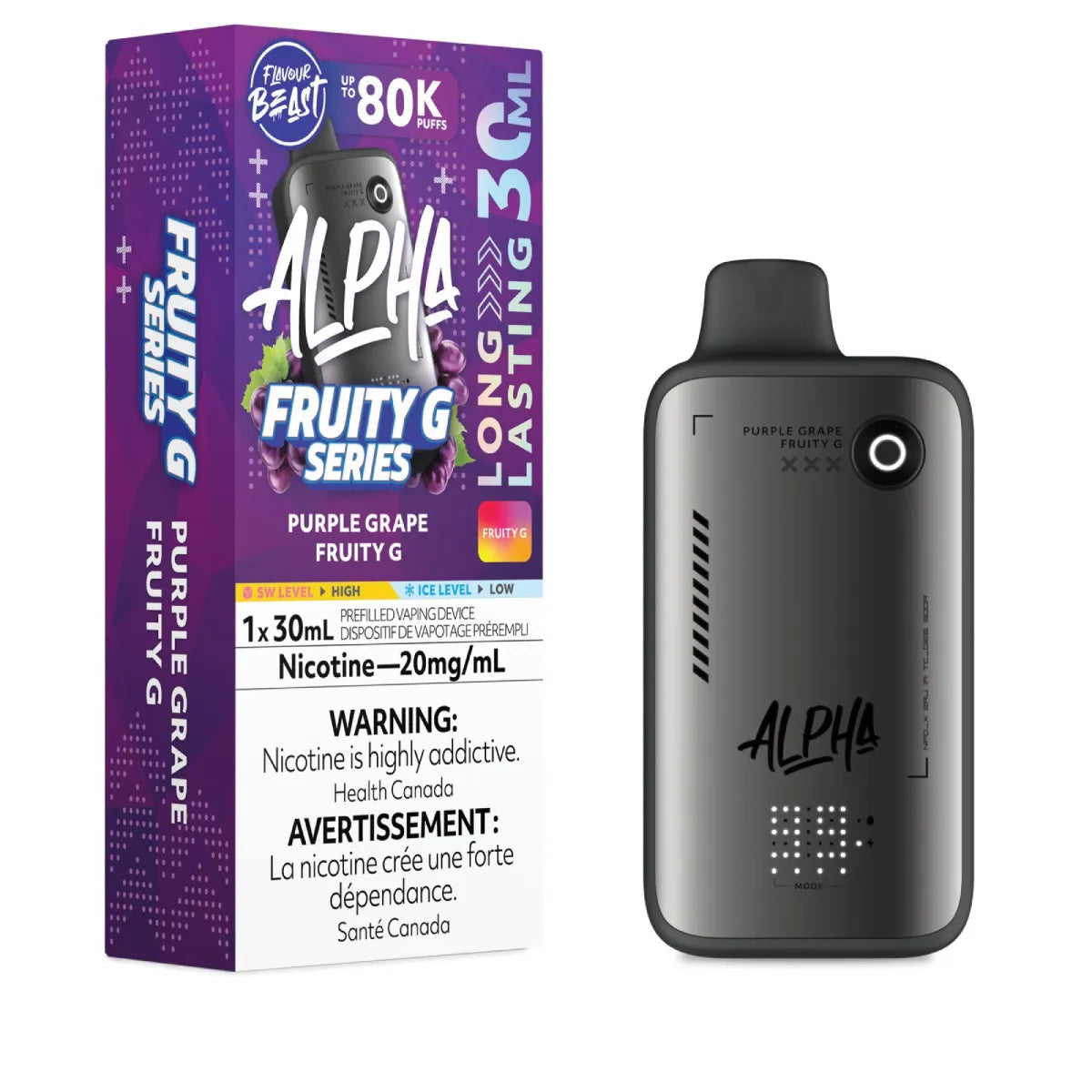 Flavour beast Alpha fruity G series 80k purple grape fruity g