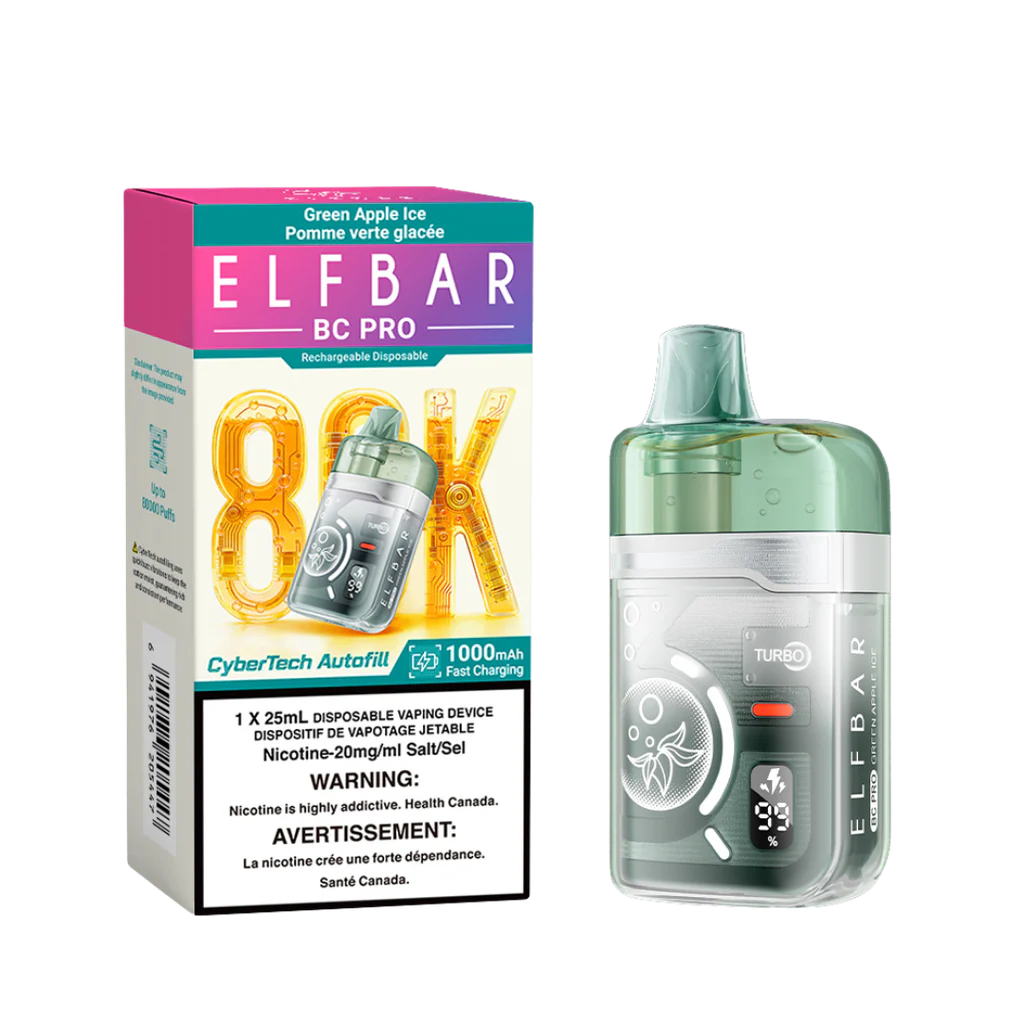 Elf Bar BC Pro 80,000 Puffs Disposable Vape - Green Apple Ice