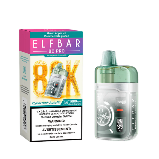 Elf Bar BC Pro 80,000 Puffs Disposable Vape - Green Apple Ice