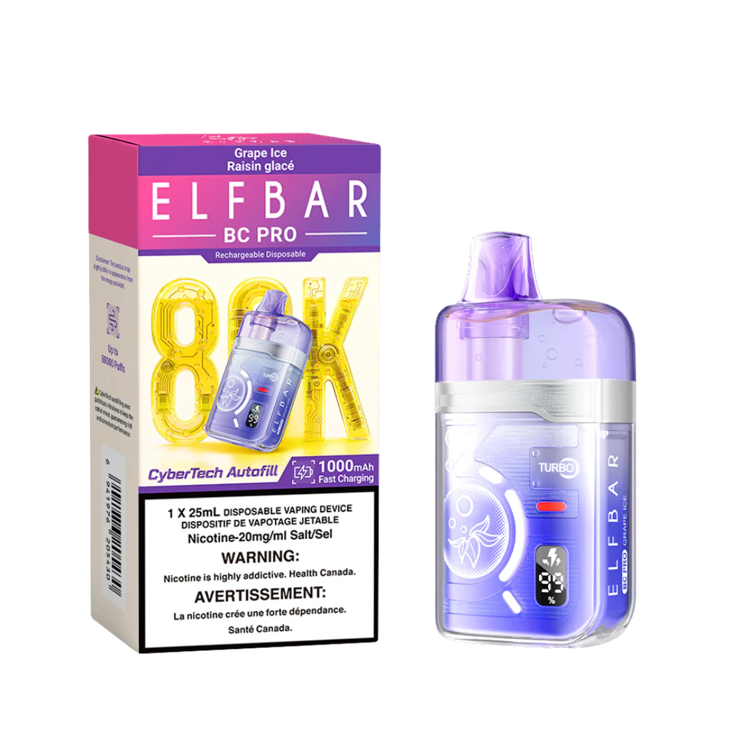 Elf Bar BC Pro 80,000 Puffs Disposable Vape - Grape Ice