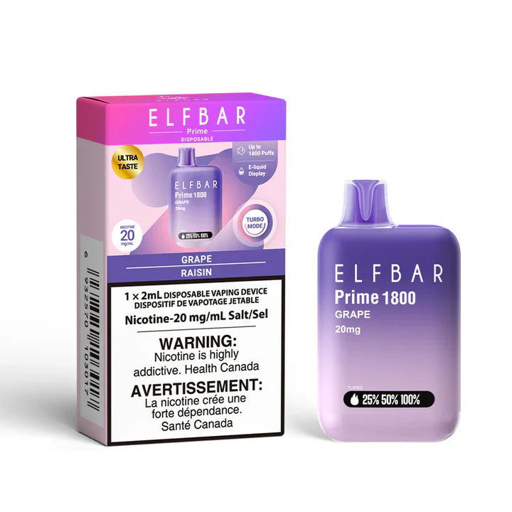 ELF Bar Prime 1800 Disposable Vape - Grape