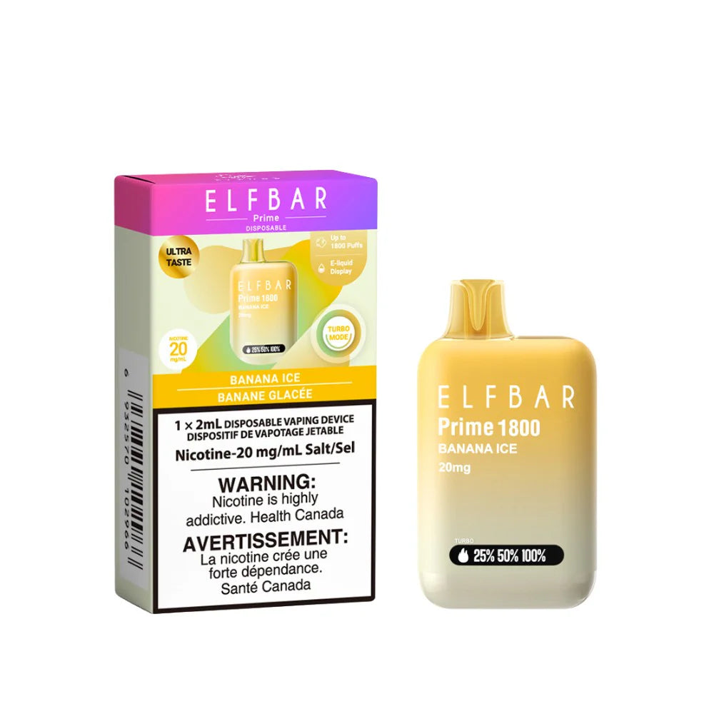 ELF Bar Prime 1800 Disposable Vape - Banana ice