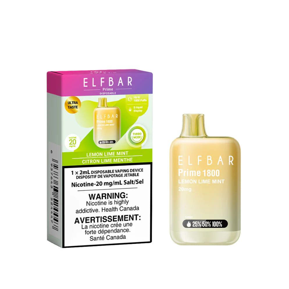ELF Bar Prime 1800 Disposable Vape - Lemon Lime Mint