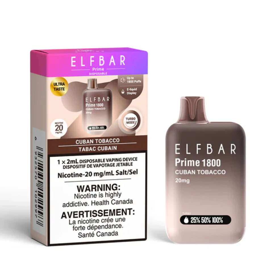 ELF Bar Prime 1800 Disposable Vape - Cuban Tobacco