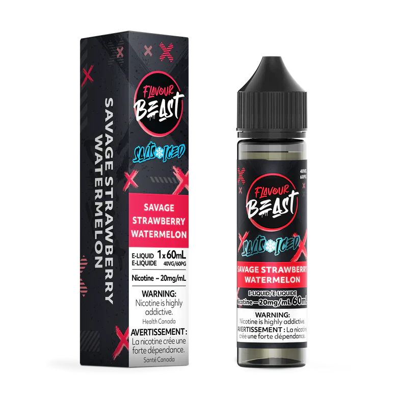 Flavour Beast Salt Nic E-liquid 60ml | Savage Strawberry Watermelon Iced
