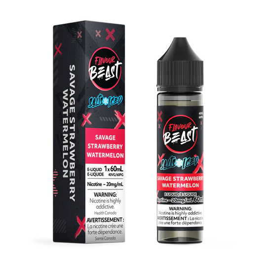 Flavour Beast Salt Nic E-liquid 60ml | Savage Strawberry Watermelon Iced