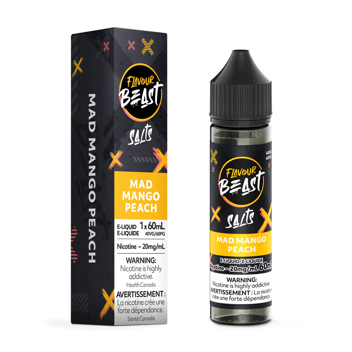 Flavour Beast Salt Nic E-liquid 60ml | Mad Mango Peach