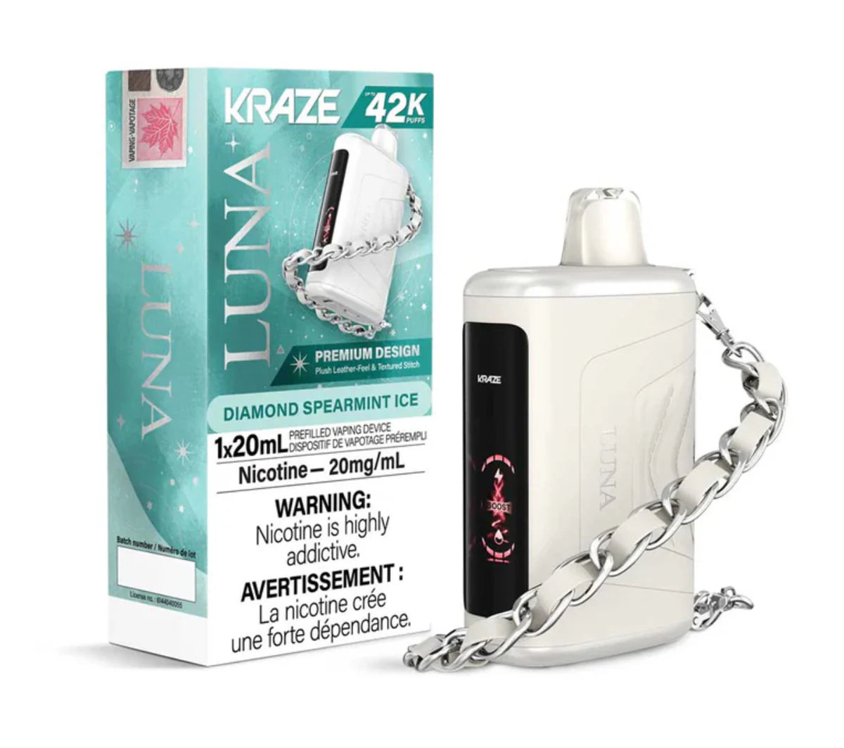 Kraze Luna 42K Diamond Spearmint Ice – 42,000 Puffs | 20mL
