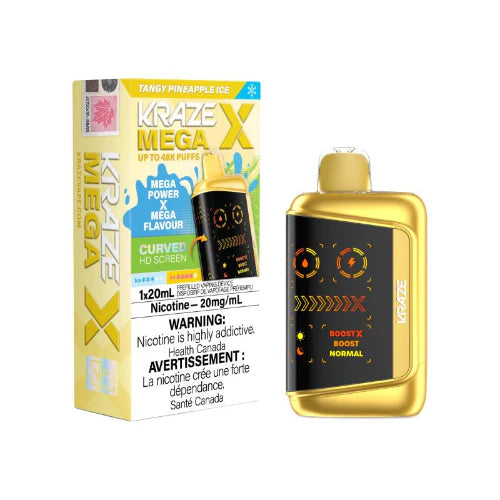Kraze Mega X 48K Tangy Pineapple Ice – 48,000 Puffs | 20mL