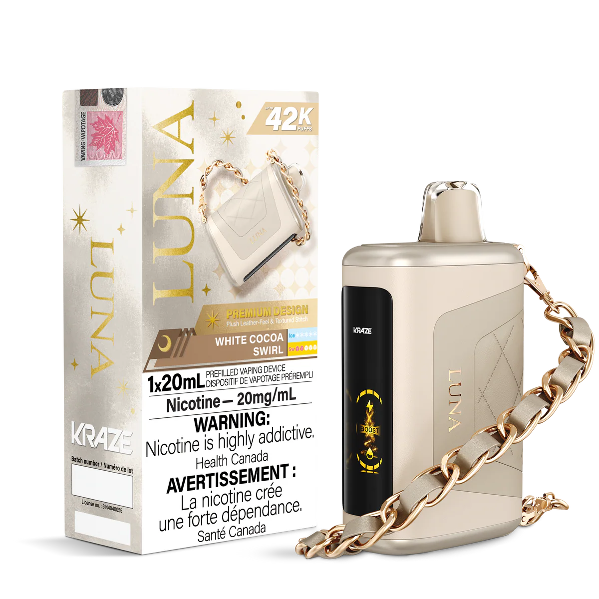 Kraze Luna 42K White Cocoa Swirl – 42,000 Puffs | 20mL