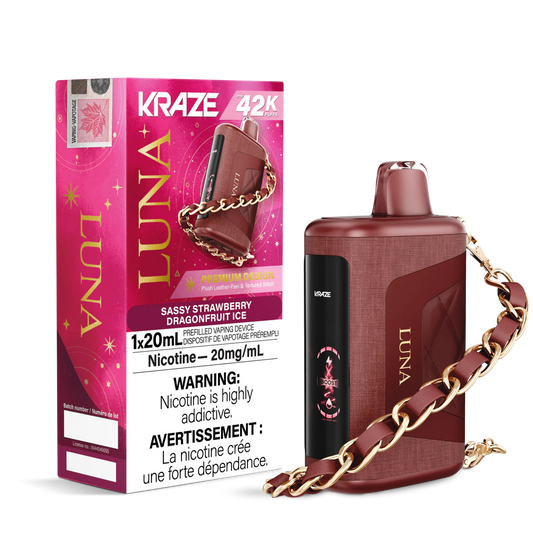 Kraze Luna 42K Sassy Strawberry Dragonfruit Ice – 42,000 Puffs | 20mL