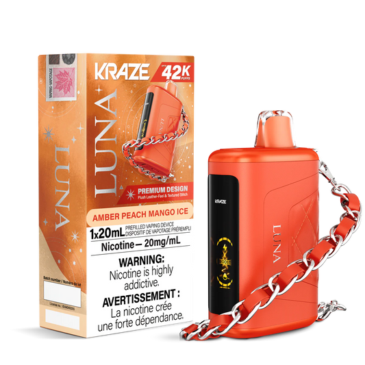 Kraze Luna 42K Amber Peach Mango Ice – 42,000 Puffs | 20mL