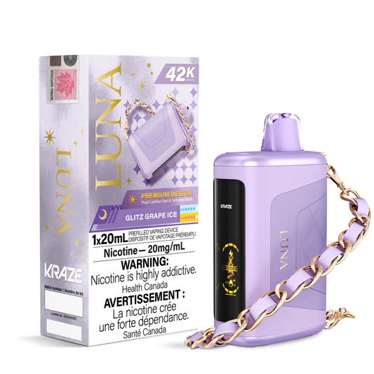 Kraze Luna 42K Glitz Grape Ice – 42,000 Puffs | 20mL