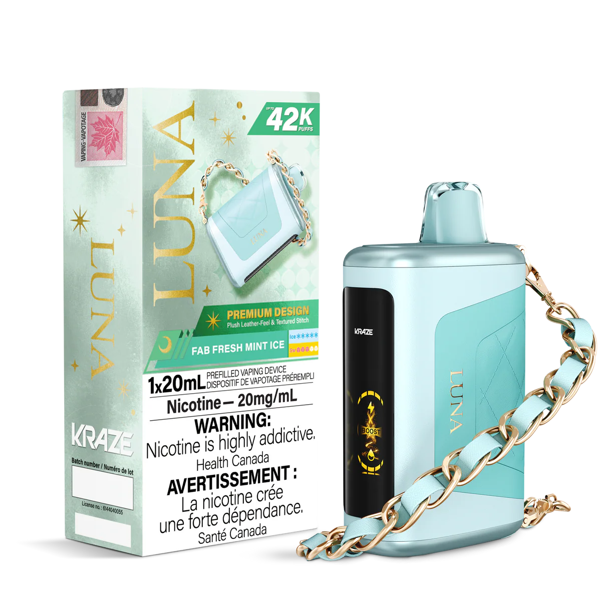 Kraze Luna 42K Fab Fresh Mint Ice – 42,000 Puffs | 20mL