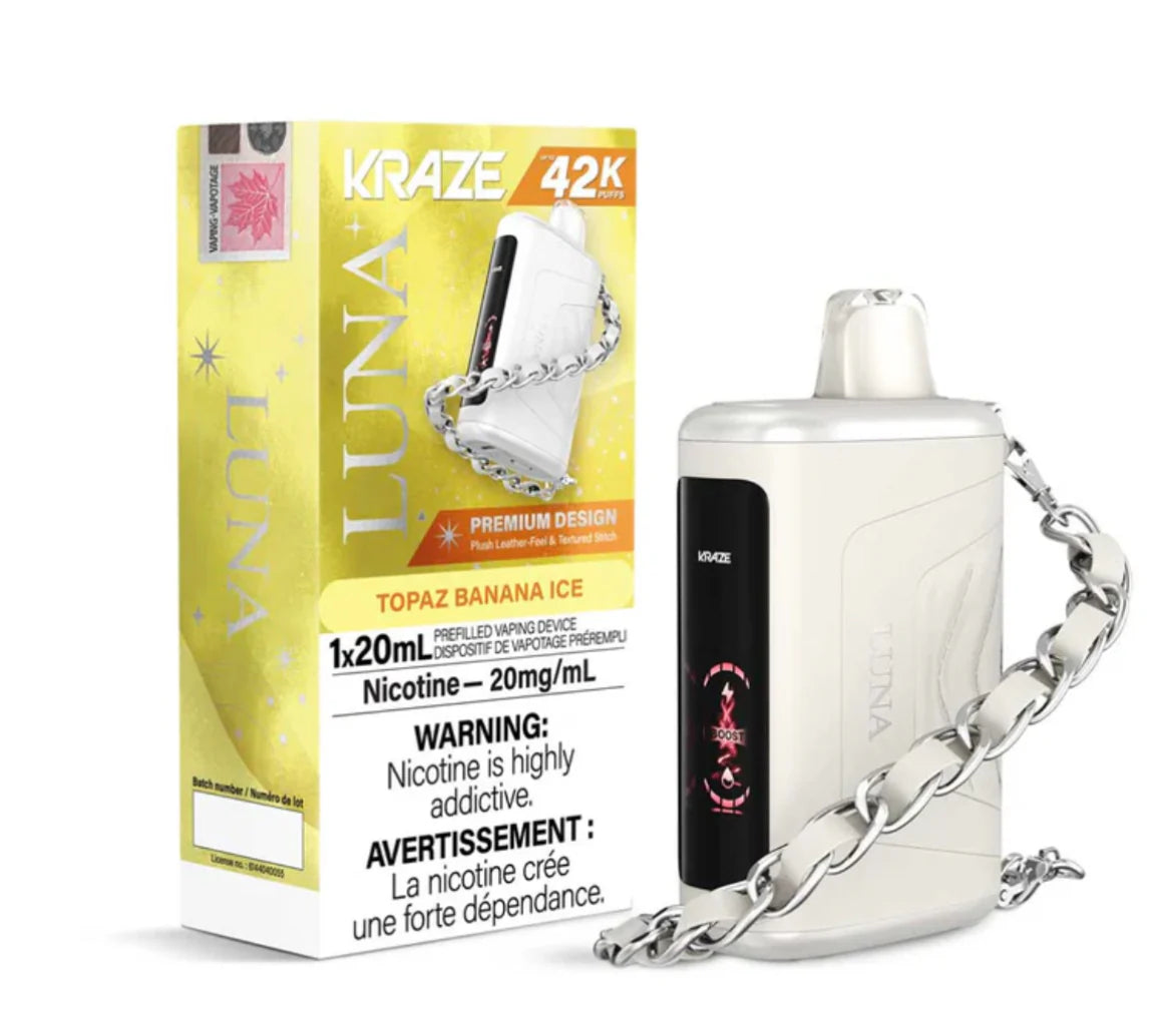 Kraze Luna 42K Topaz Banana Ice – 42,000 Puffs | 20mL
