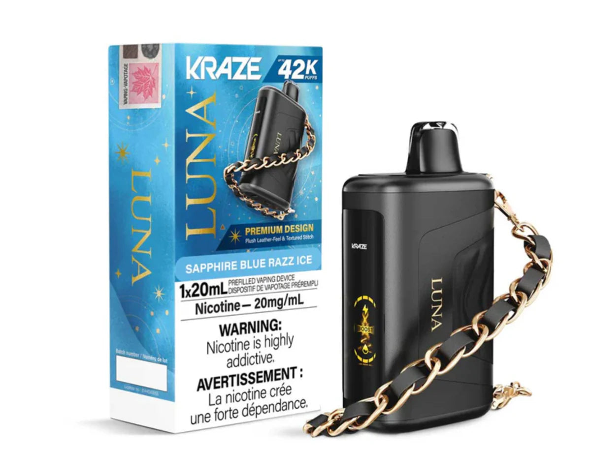 Kraze Luna 42K Sapphire Blue Razz Ice – 42,000 Puffs | 20mL