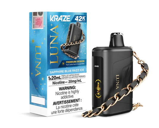 Kraze Luna 42K Sapphire Blue Razz Ice – 42,000 Puffs | 20mL