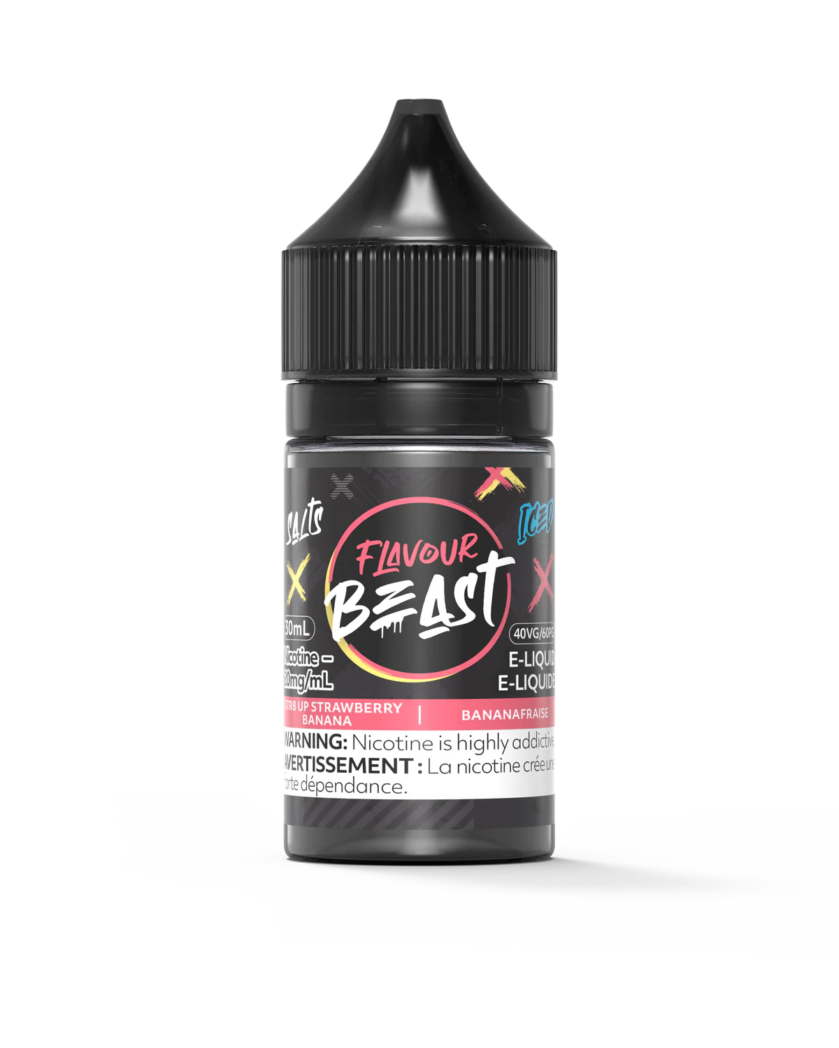 FLAVOUR BEAST E-LIQUID 30ML- STR8 UP STRAWBERRY BANANA ICED
