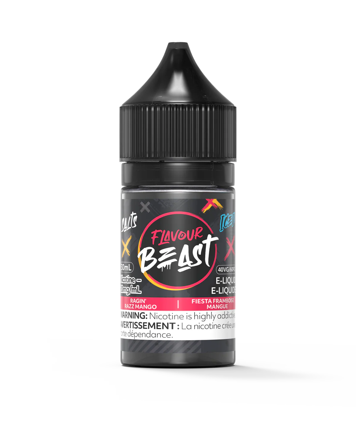 FLAVOUR BEAST E-LIQUID 30ML - RAGIN' RAZZ MANGO ICED