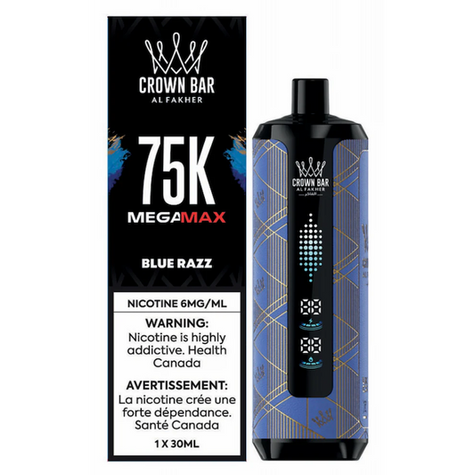 Al Fakher Crown Bar 75K Mega Max Disposable Vape - Blue Razz