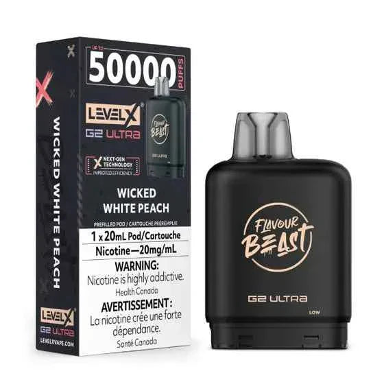 Flavour Beast Level X G2 Ultra 50K Puffs | Wicked White Peach