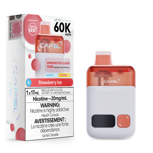 Capsl 60k Puffs by Flavour Beast - Strawberry Ice | 20mg/ml