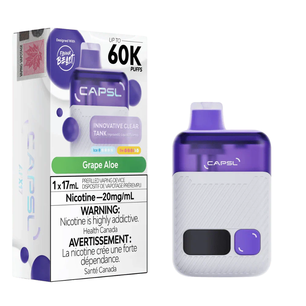 Capsl 60k Puffs by Flavour Beast - Grape Aloe | 20mg/ml
