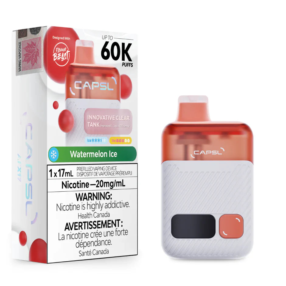 Capsl 60k Puffs by Flavour Beast - Watermelon Ice | 20mg/ml