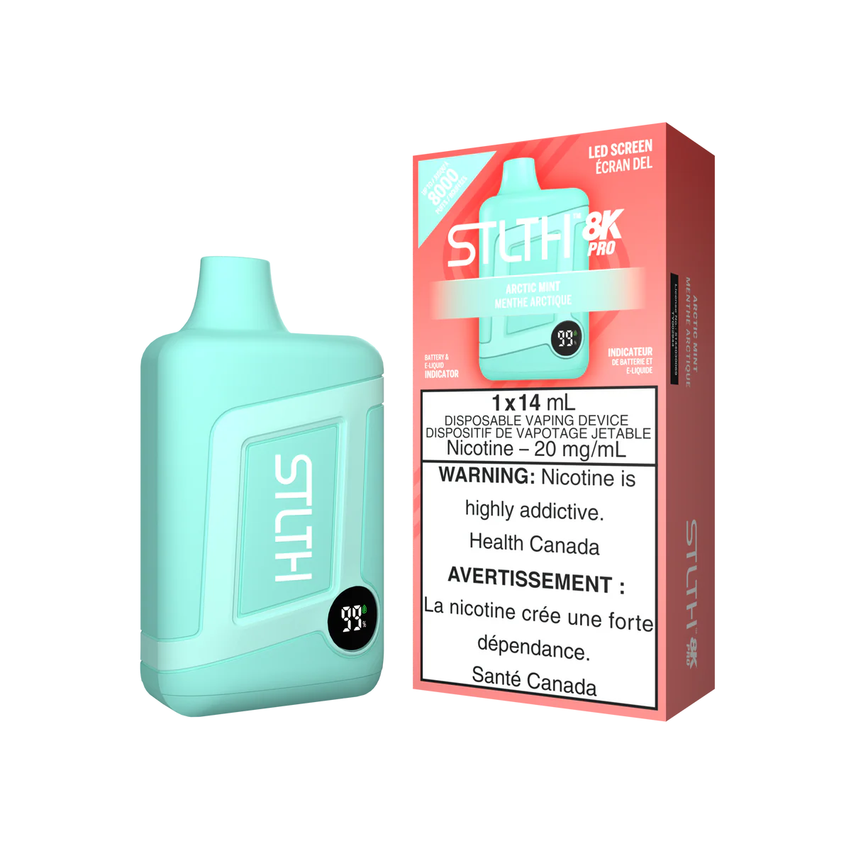 STLTH 8K PRO DISPOSABLE VAPE - ARCTIC MINT