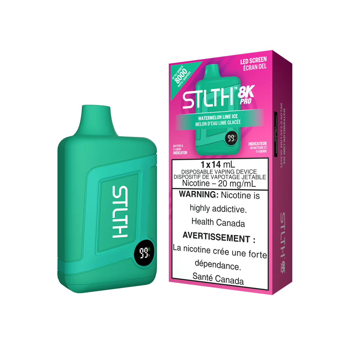 STLTH 8K PRO DISPOSABLE VAPE - WATERMELON LIME ICE