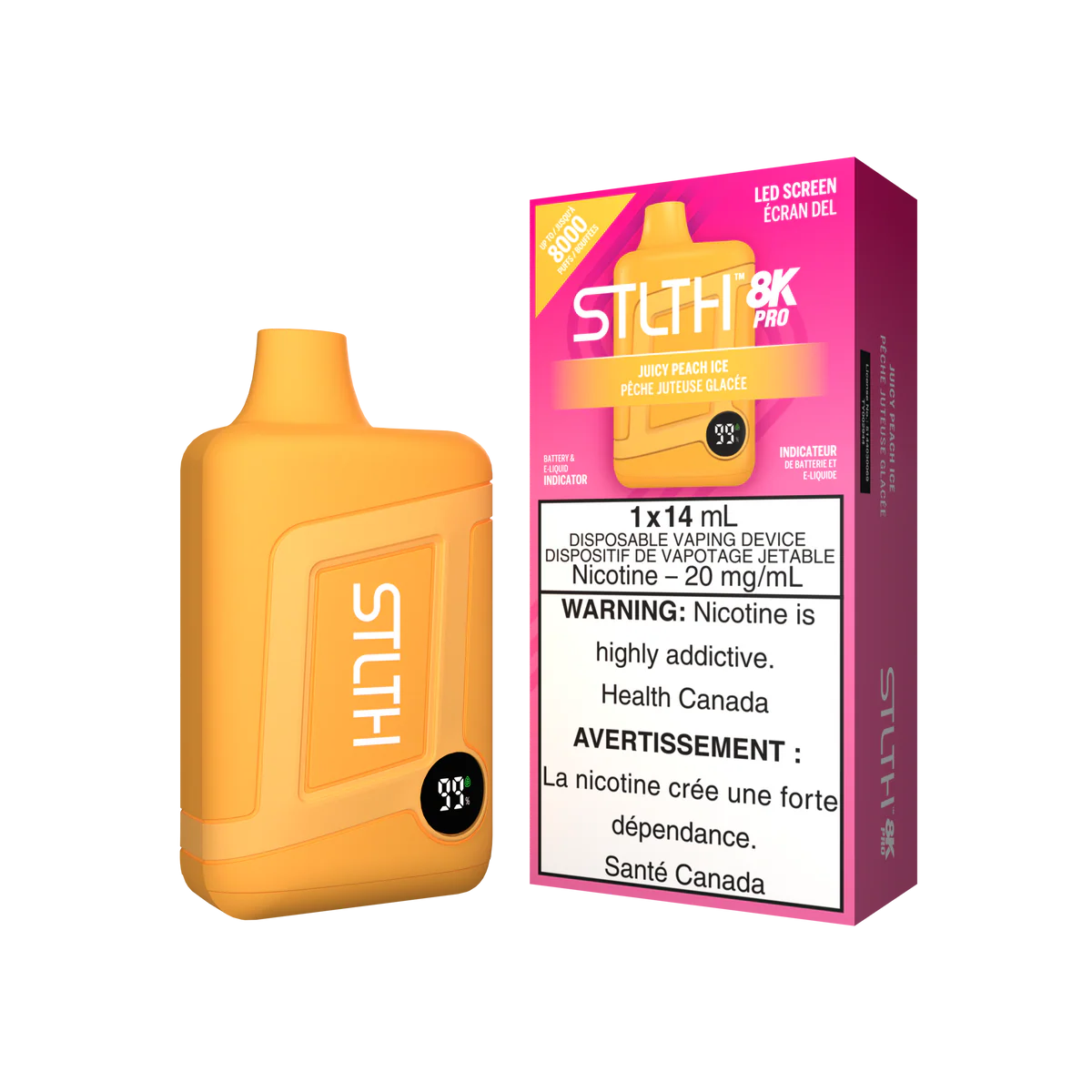 STLTH 8K PRO DISPOSABLE VAPE - JUICY PEACH ICE