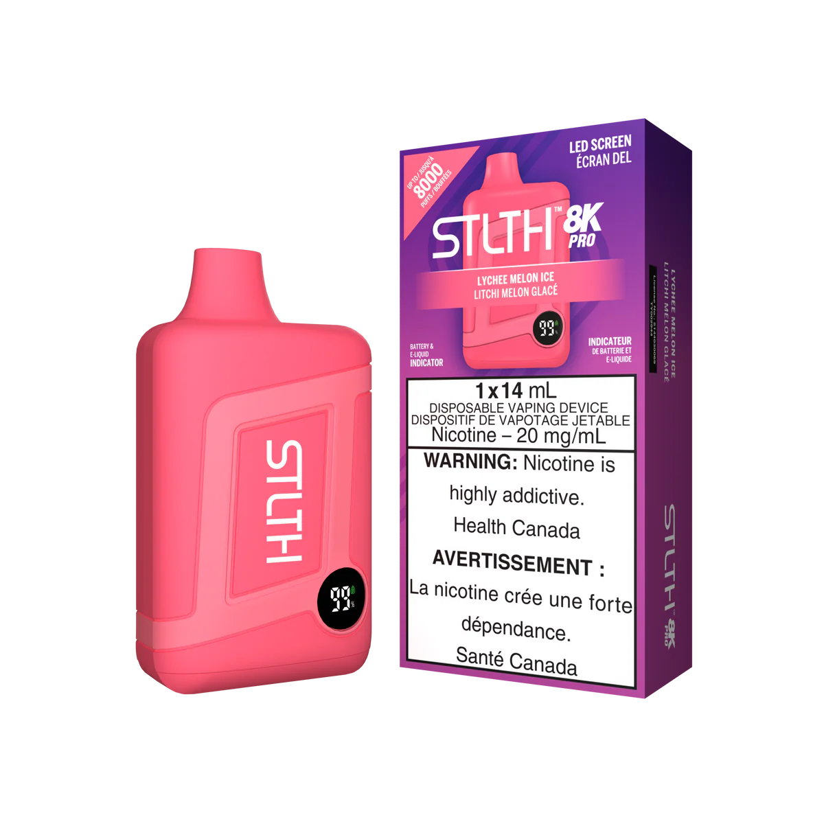 STLTH 8K PRO DISPOSABLE VAPE - LYCHEE MELON ICE