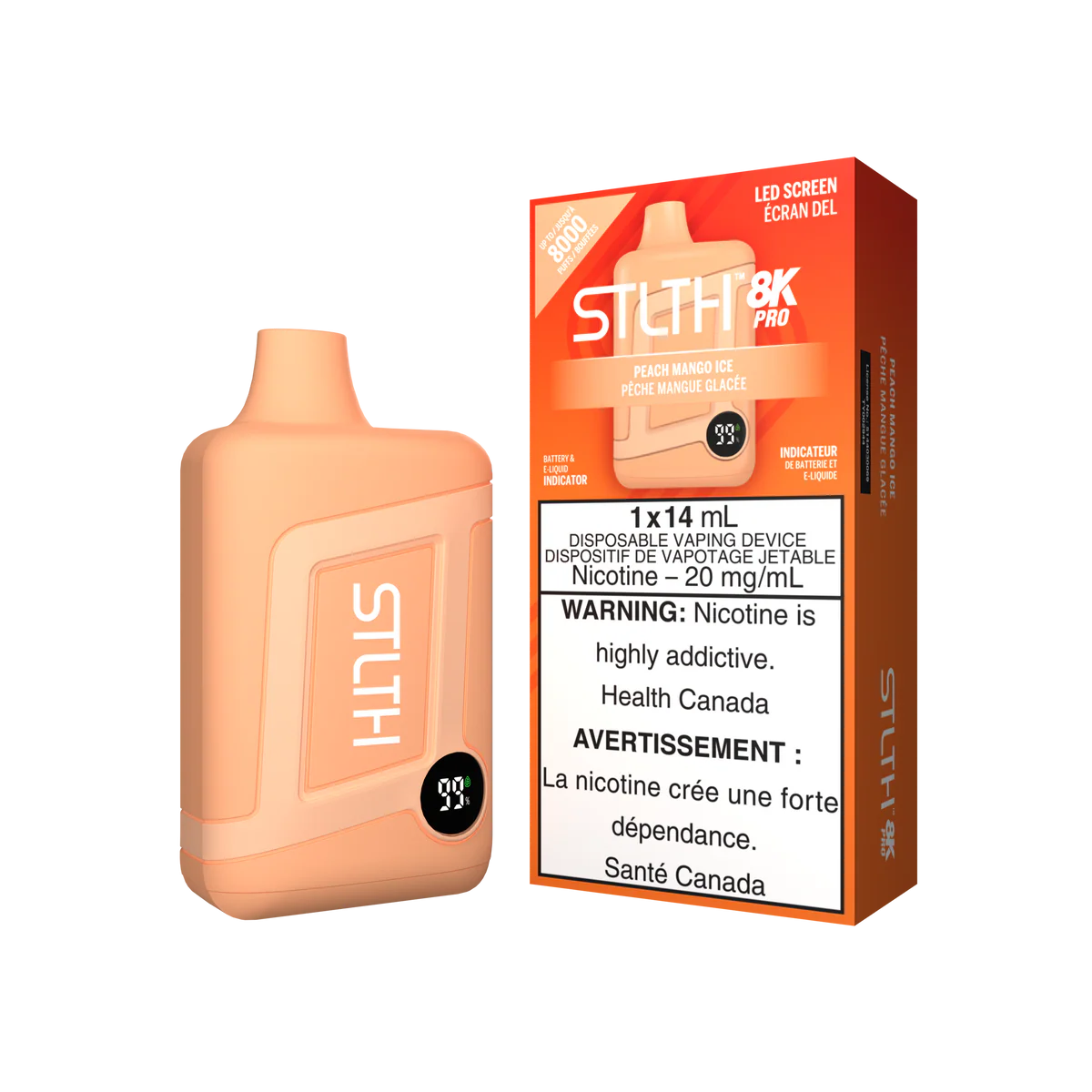 STLTH 8K PRO DISPOSABLE VAPE - PEACH MANGO ICE
