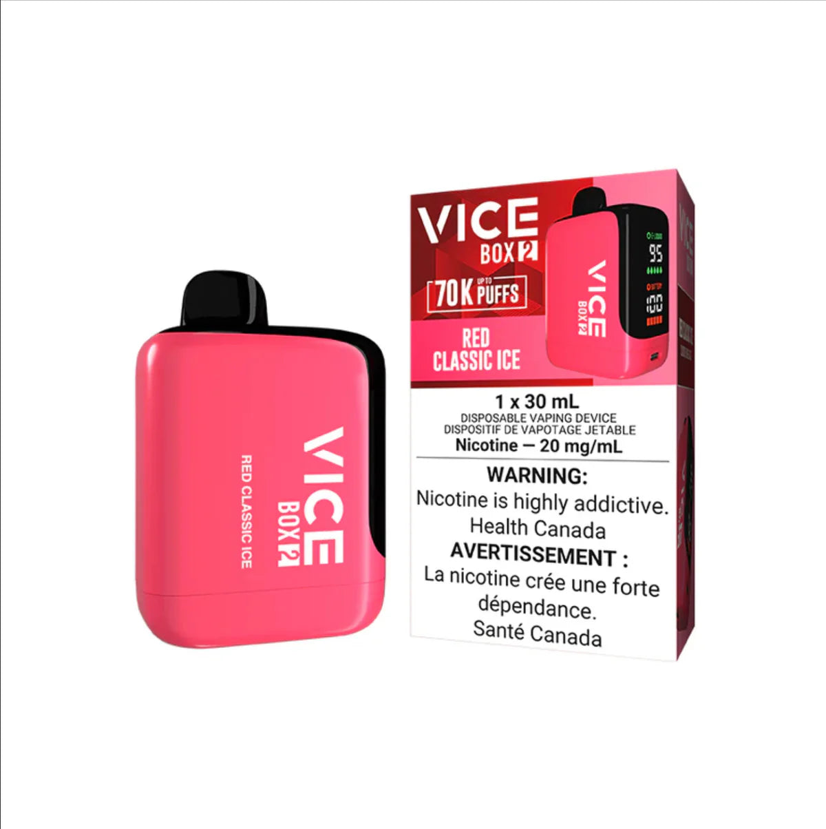 VICE Box 2 70K - Red Classic Ice | 70,000 Puffs | 30mL