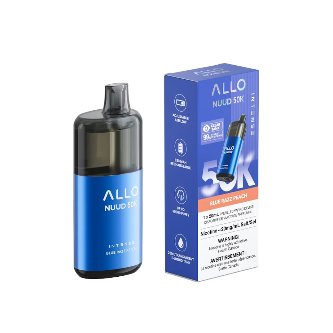 Allo Nuud 50K Disposable Vape 20mg | Blue Raaz Peach